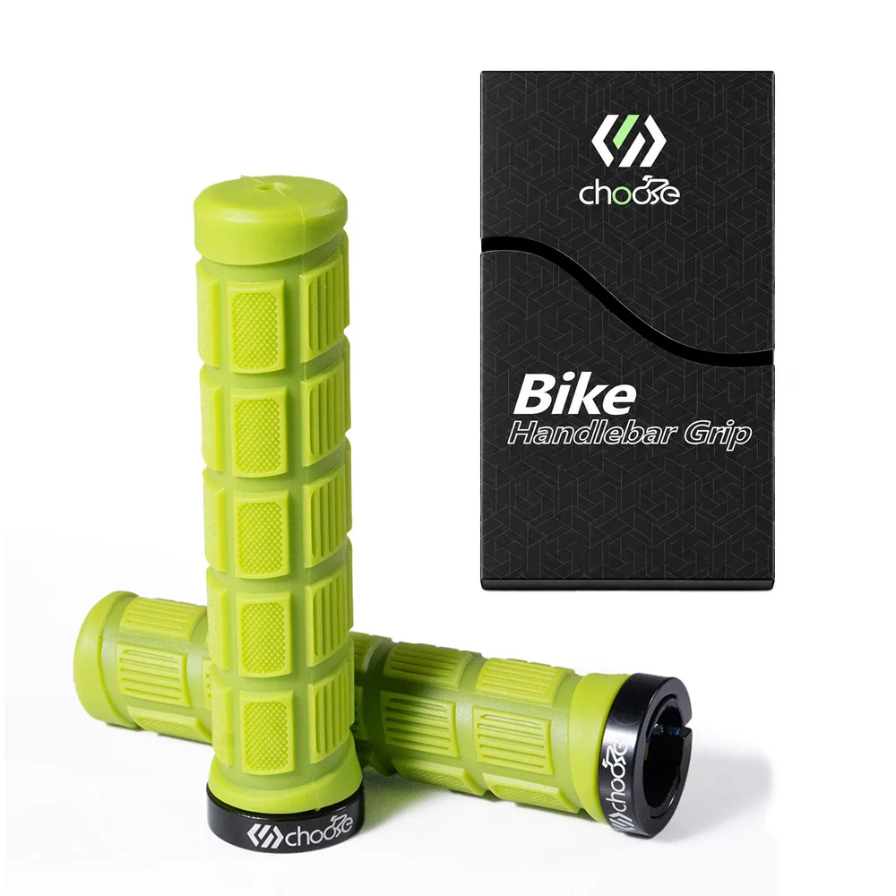 Chooee Mountain Bike Handlebar Grips Anti-Slip Rubber MTB Grips Shock Absorbing Lock-On Bicycle Grips Cycling Parts