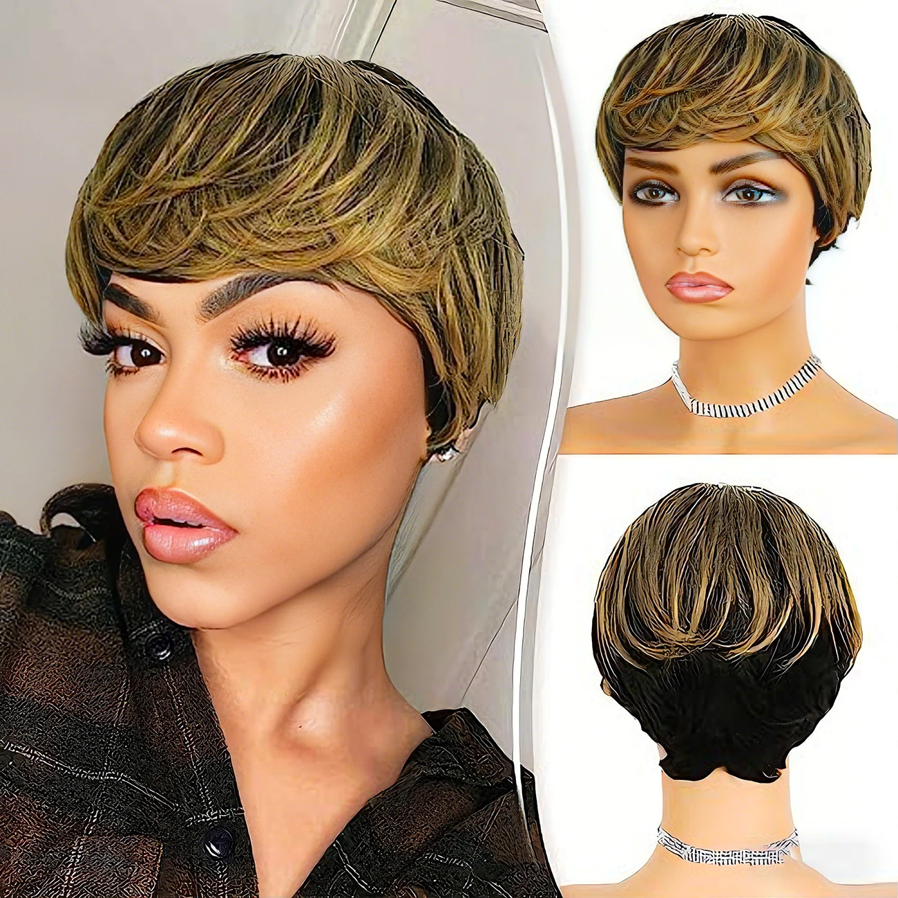 Pixie Cut Wig Natur…