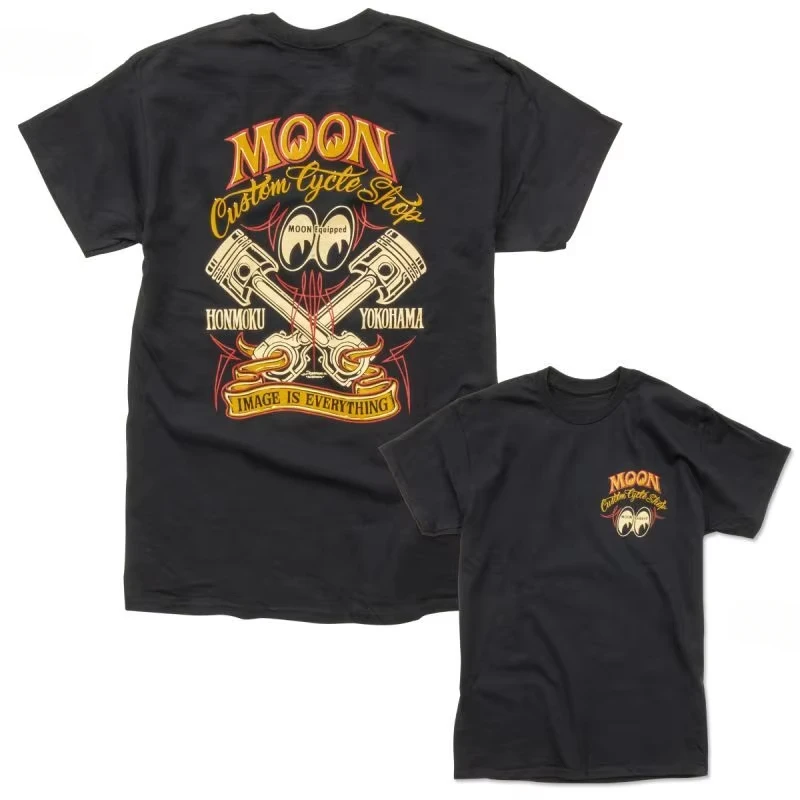 2026 Goes We Go Moon Trendy Modified Car Motorcycle Brand T-shirt Cotton Graphic Tee Men Women Summer Street Wear
