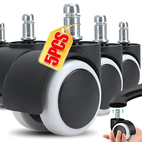 2 Inch Replacement Soft Mute Desk Caster Wheels for Work Gaming Chair Heavy Duty and Safe Rolling Office Chair Wheels Hardware