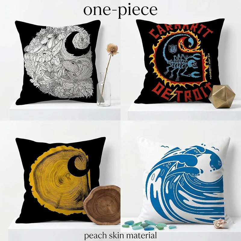 

Gothic Skeleton Scorpion Flame Throw Pillow Cover Street Style Retro Peach Skin Cushion Case for Sofa Couch Living Room Decor