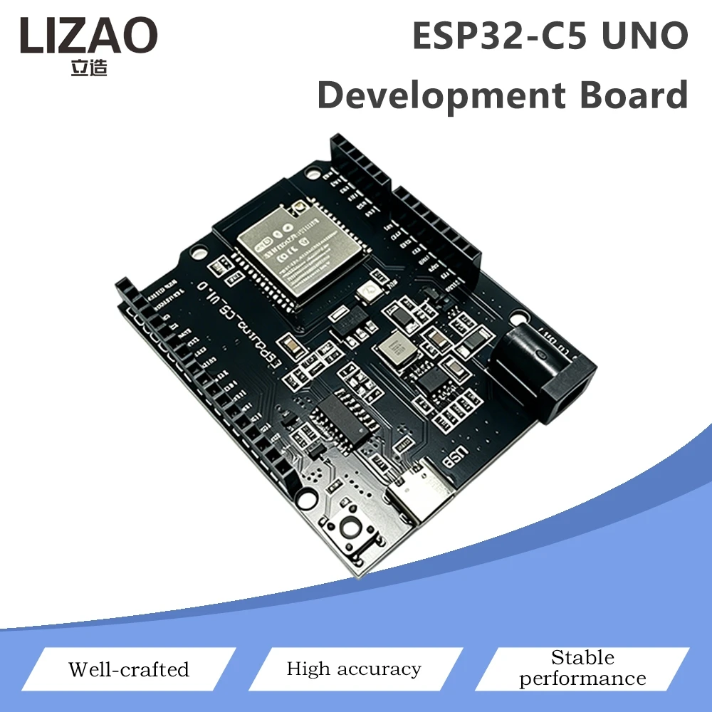 ESP32-C5 UNO Development Board Wi-Fi 6 Bluetooth 5 Dual Wireless Module Type-C USB CH340 Chip UNO Standard GPIO Layout DC Power
