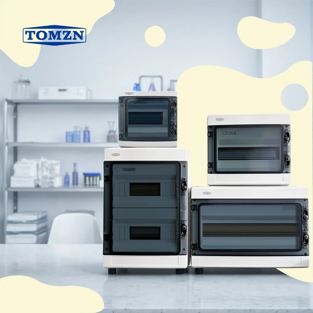 TOMZN HA Series PV Distribution Box 4-24 Ways IP65 Waterproof Plastic Enclosure for Circuit Breaker SPD Fuse Outdoor