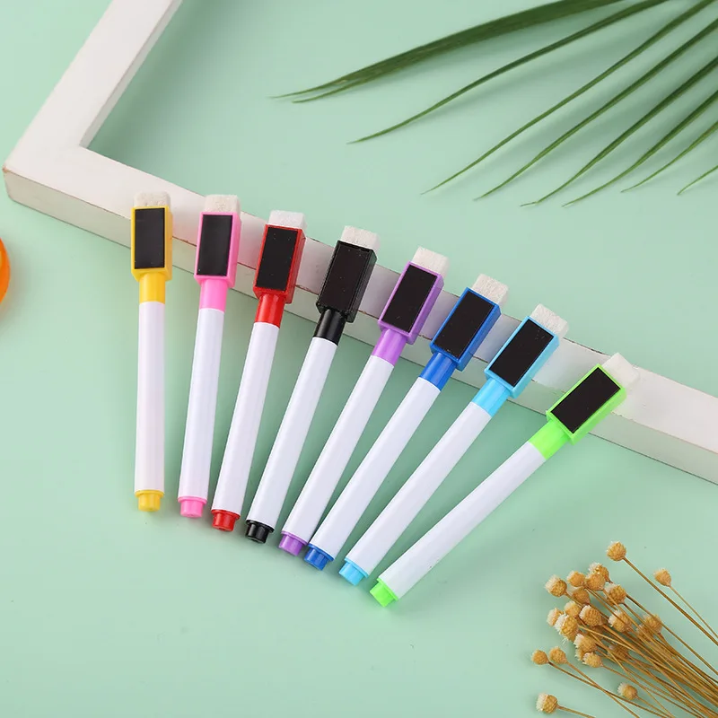 8pcs/set Colourful Markers Erasable Magnetic Whiteboard Markers Students Children Drawing Pens Stationery Supplies