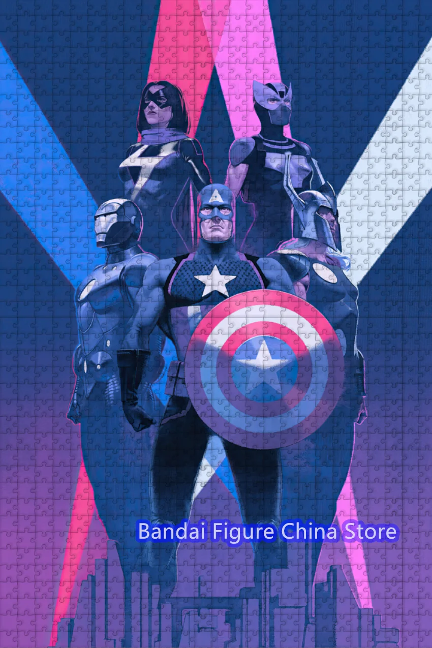 Puzzle z motywami filmów Disneya o superbohaterach Avengers, 108/200/300/500/1000 elementów, puzzle dla rodziny, zabawki edukacyjne do relaksu.