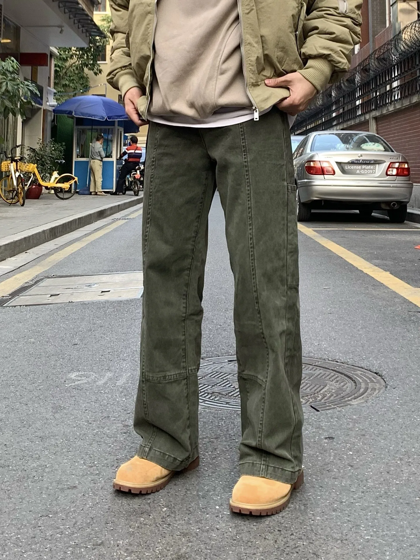 

Vintage Washed Straight Leg Workwear Pants Loose Fit Versatile Retro Jeans Men Women American Style Casual Long Trousers