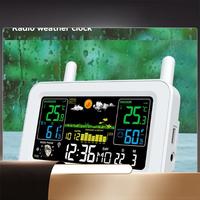Color Screen Digital Weather Station Sunrise And Sunset Thermometer Hygrometer With Wireless Outdoor Sensor US Plug B-N35R