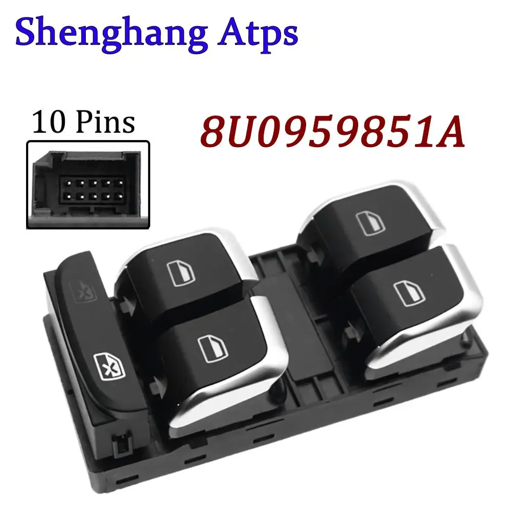 Chrome Plated Master Window Switch Button Control 8U0959851A 8U0 959 851 A 8U0959851 For Audi A3 2013-2018