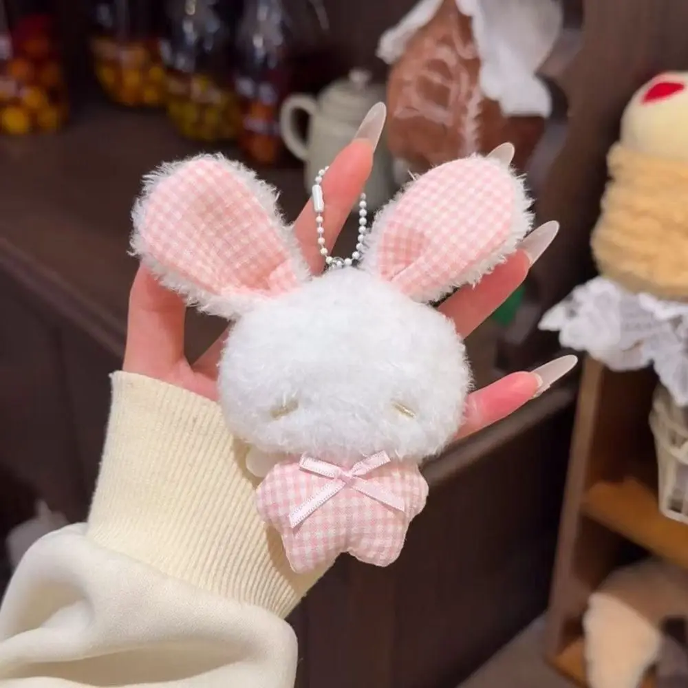 Cute Soft Long Ear Bunny Keychain Hanging Pendant Cartoon Rabbit Stuffed Bag Charm Kawaii Mini Rabbit Pendant Jewelry Gift