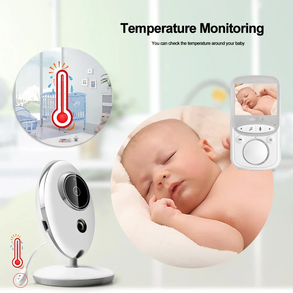 Imagem -03 - Wireless Lcd Audio Video Baby Monitor Nanny Radio Music Intercom Câmera Portátil Walkie Talkie ir 24h Vb605