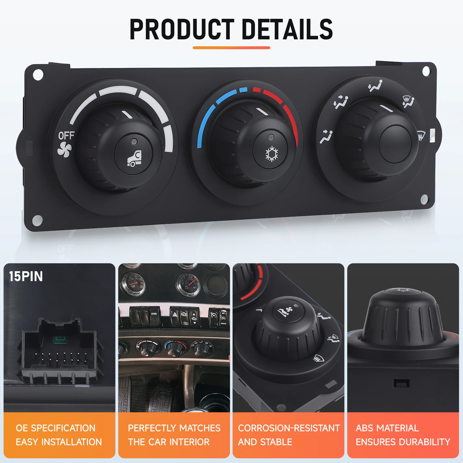 Panel de control de climatización para camión, módulo de aire acondicionado OEM F21-1013-21-000 para Kenworth T660 T800 W900, cabina delantera/diurna