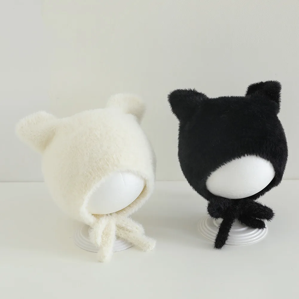 لينة الدافئة سدادات حماية الأذن قبعة لطيف الكرتون بلون غطاء للأذنين قبعة سميكة بيني 10-36 شهر الأطفال