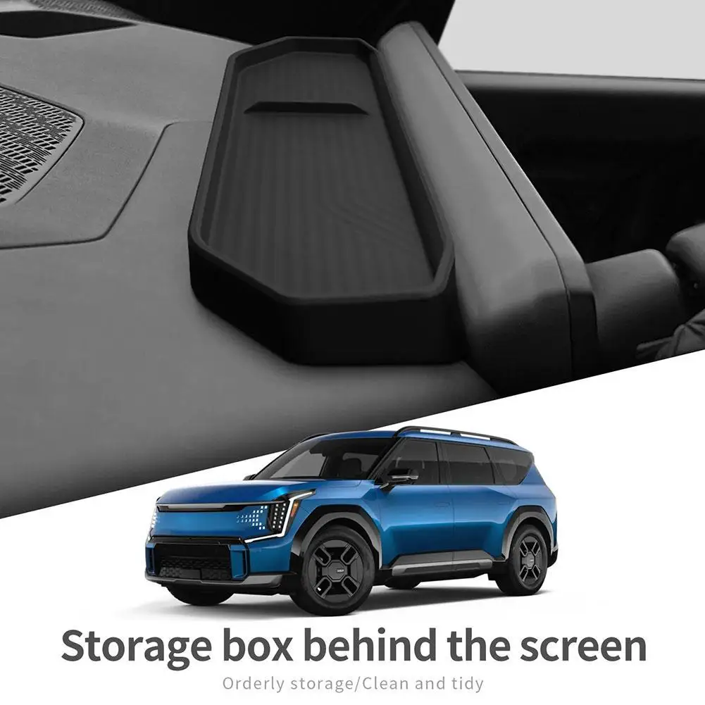 

Silicon Storage Box Behind The Car Screen Multi-layer Organizer Tidying Car Interior Accessories For Kia EV9 24-25 Models