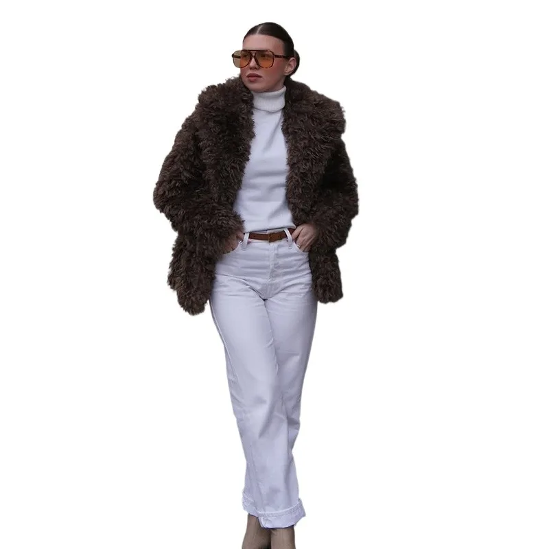 

Winter Artificial Fur European and American Fashion Short Coat Jacket Women's Exquisite Simple Fashion Trend Personality Retro