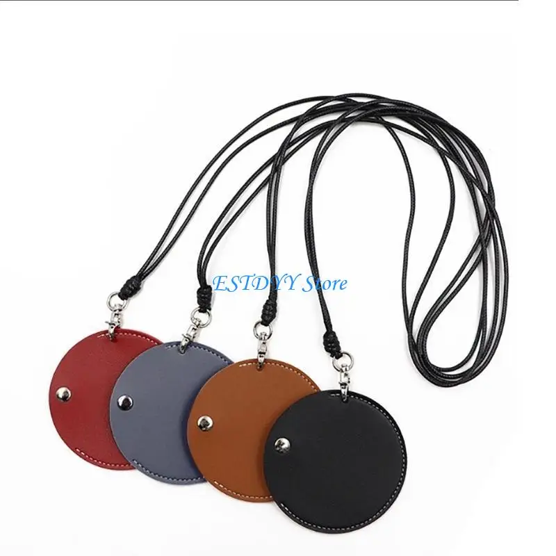 

G6DE Hanging Neck Mini Earphone Pouches Portable Earphone Storage Bag Mini Leather Pendant Box Small Earphone Carrying Case