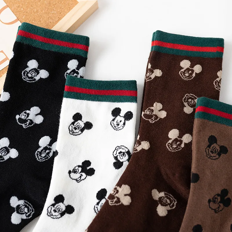 Disney Socks Mickey Mouse Anime Figure Print Stockings Mickey Cosplay Knee Highs Men\'s Women\'s Long Socks Spring Autumn Winter