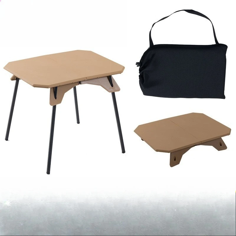 Outdoor self-driving tour folding plastic table camping portable barbecue picnic table height liftable lightweight small table