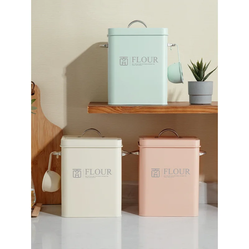 Nordic Style Household Storage, Kitchen Tableware Bucket, Rice Bucket, Coffee Snack Jar, Moisture-proof and Rust-proof