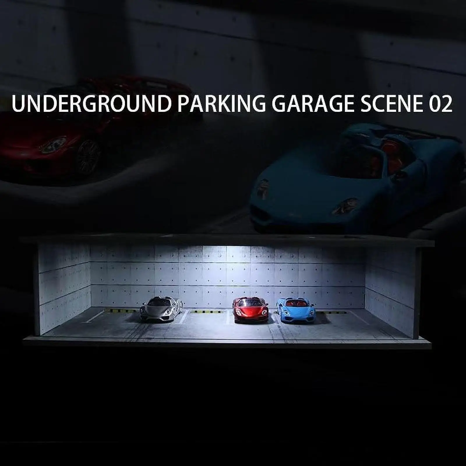 1/64 Diorama Car Display Case with Light Protection Show Case Home Decor