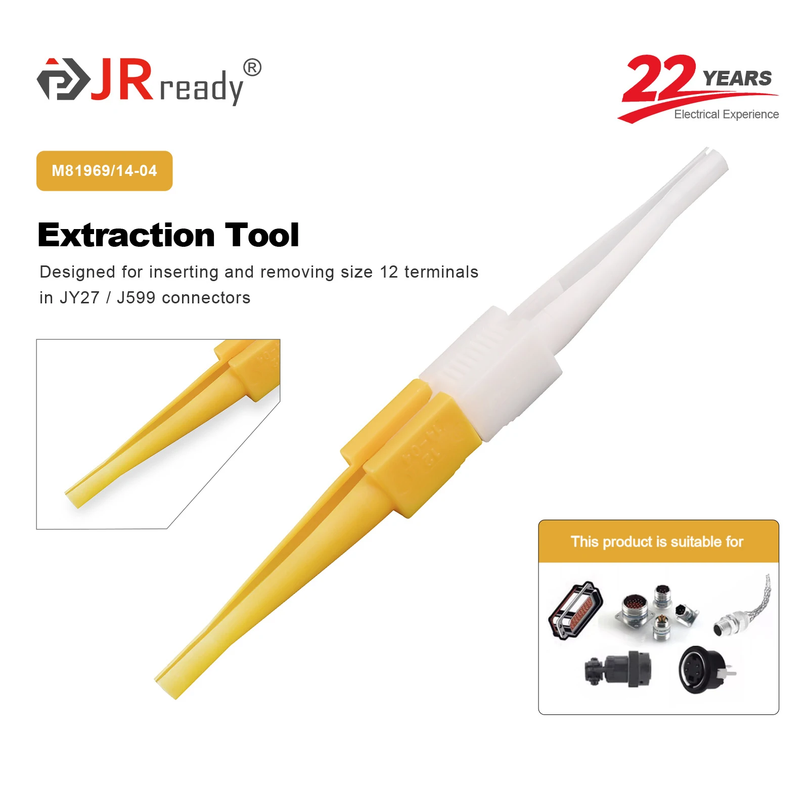 JRready M81969-14-04 INSERTION / EXTRACTION TOOL for Size 12 Pin/Socket Contacts(100 Pack)