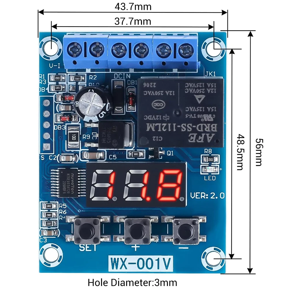 Battery Voltage Monitor Module Low Voltage Cut Off Charge Discharge Protection Board for 0-99V Lead Acid Li Battery Solar Panel