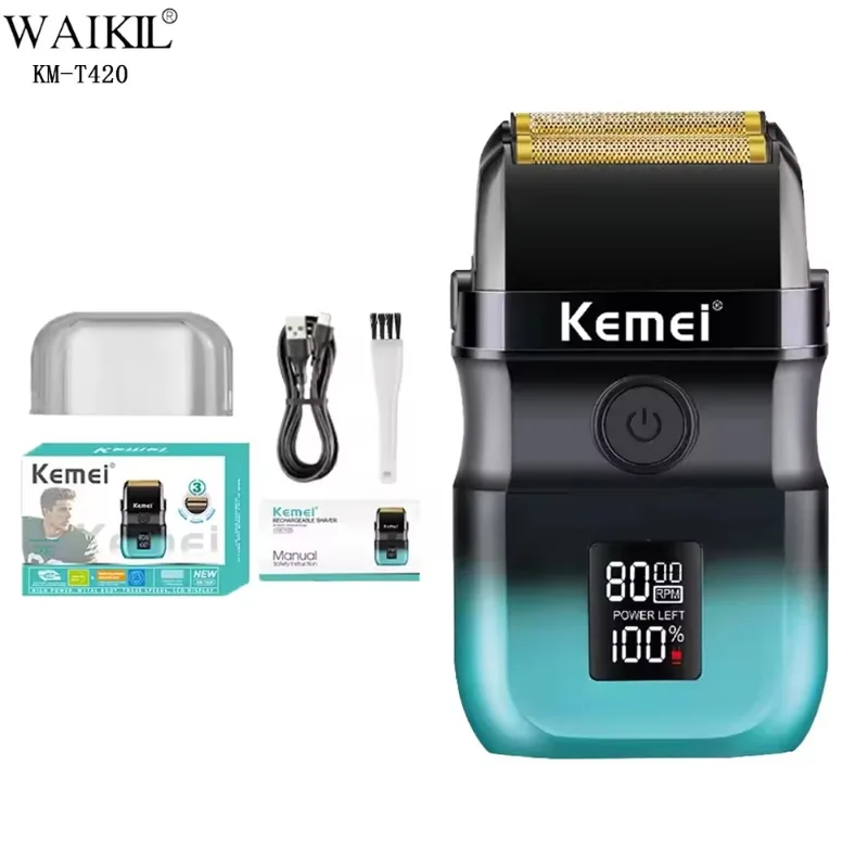 Men's Electric Shaver,1400mAh Lithium Battery 8000RPM Floating Motor with Dual Stainless‑Steel Blades Beard Razor