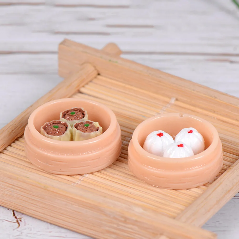 مجموعة من 10 قطع زينة على شكل زلابية مطهوة بالبخار صغيرة الحجم، ديكور مطبخ مصغر، حرف فني من الراتنج لبيت الدمى، زخرفة للمناظر المصغرة، هدية لتزيين المنزل