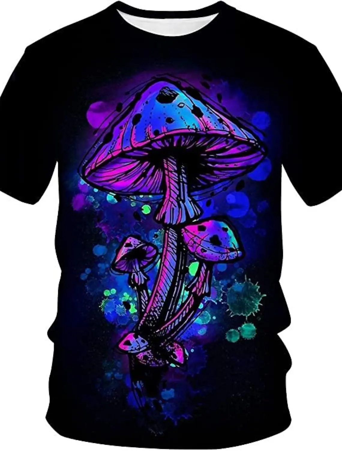 Graphic Mushroom Exaggerated Men's 3D Print T-shirt Party Daily Shirt for men Short Sleeve Round Neck Shirts Clothing Apparel