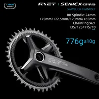 RYET Gravel Cranksets 24mm Spindle 165/170/172.5/175mm Senicx Bicycle Crank 42T 110BCD 4 Bolts Chainring Cycling Road Bike Parts