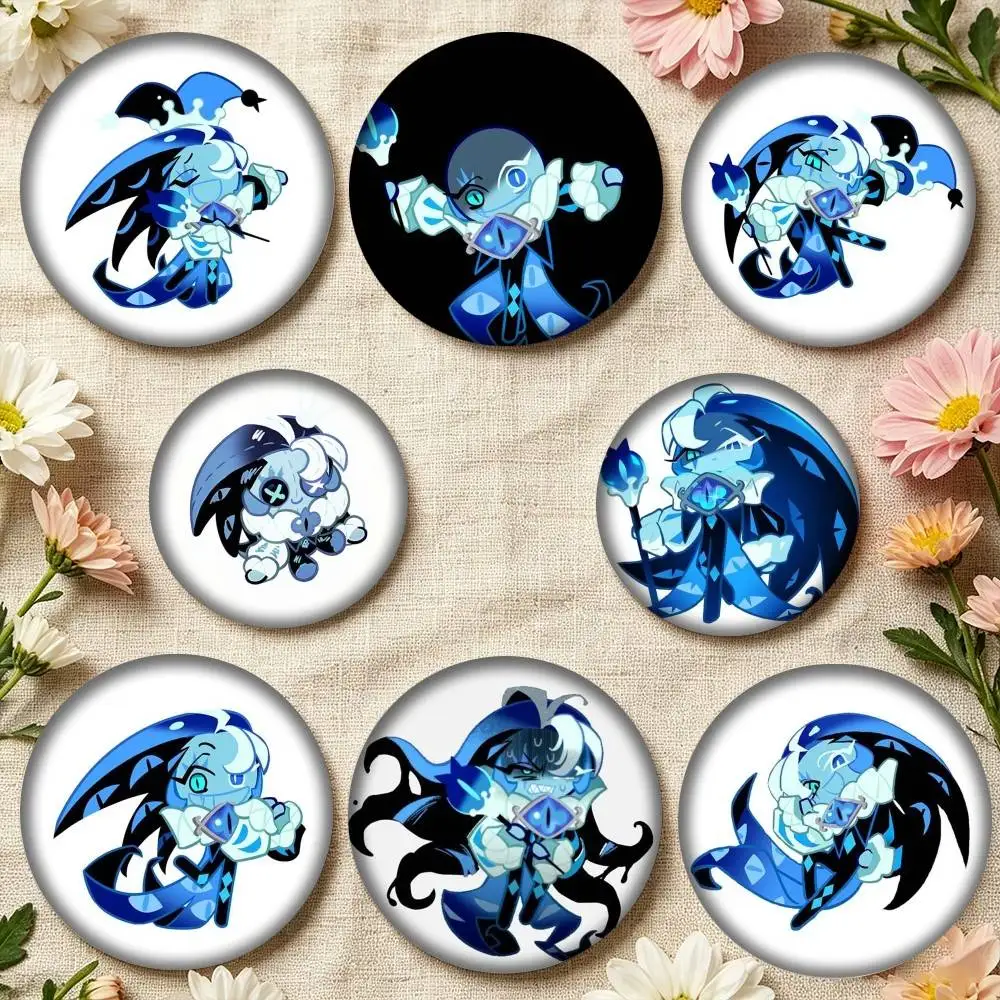 C-Cookie Run S-Shadow Milk Cookie  25 32 44 58 75mm Badges Personalized Round Brooches Pins Accessory Gift