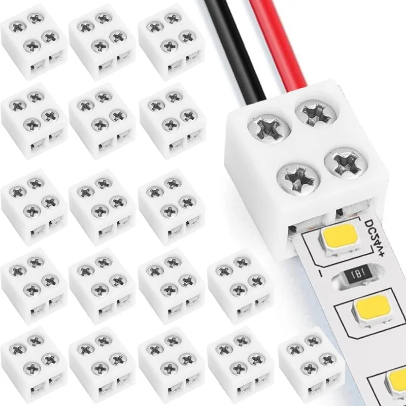 LED Lamp Strip Screw in Solderless Connector Quick Install Secure Electrical Joint Single Color LED Tape for Home Lighting
