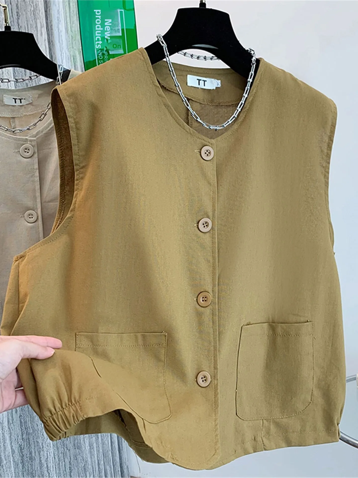 

Повседневный жилет-кардиган для работы, женский, модный, весенний, больших размеров, стройнящий, премиум-класса