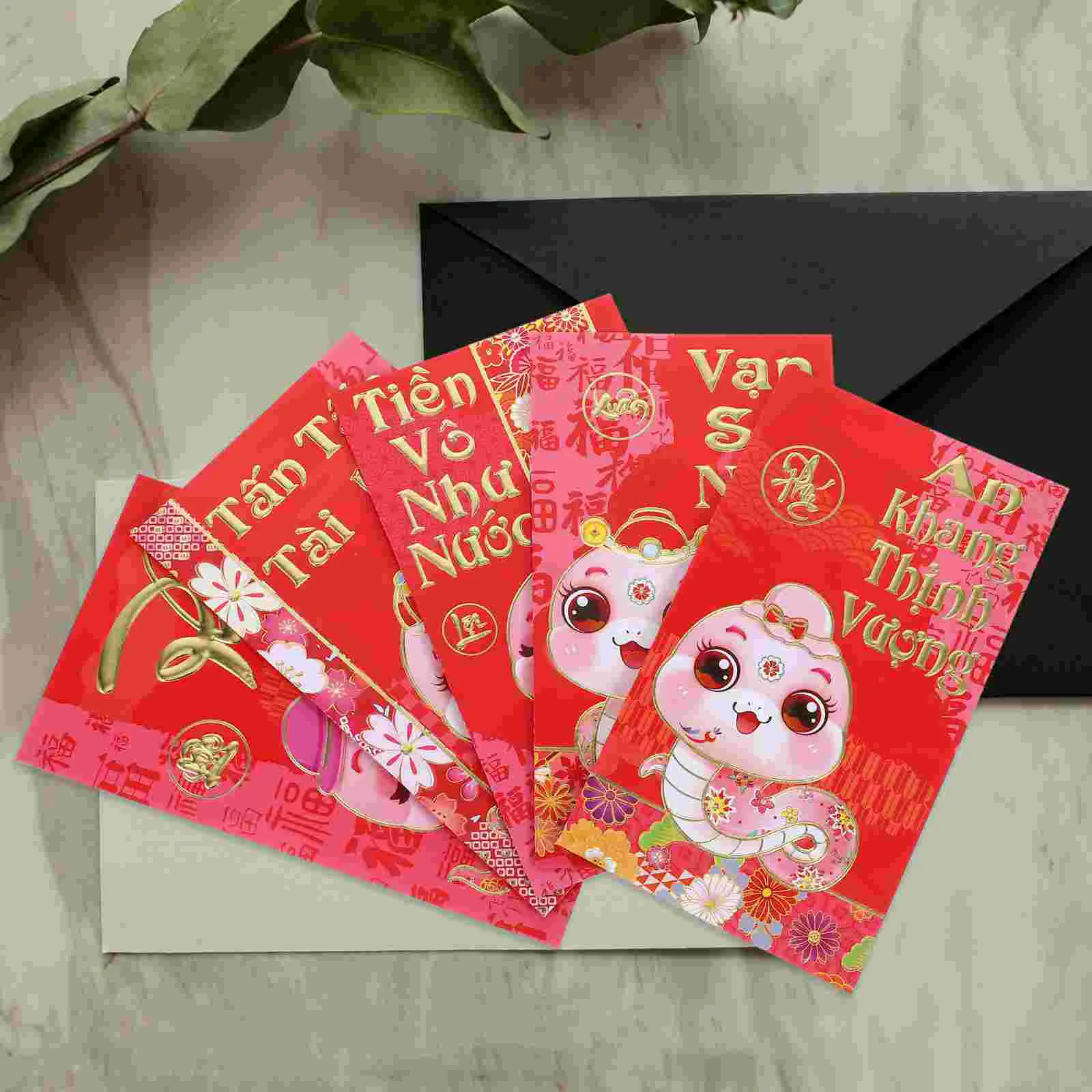 30 Pcs Year of The Snake Spring Festival Red Envelope 2025 Packet Lunar New Wallet Lucky Money Chinese