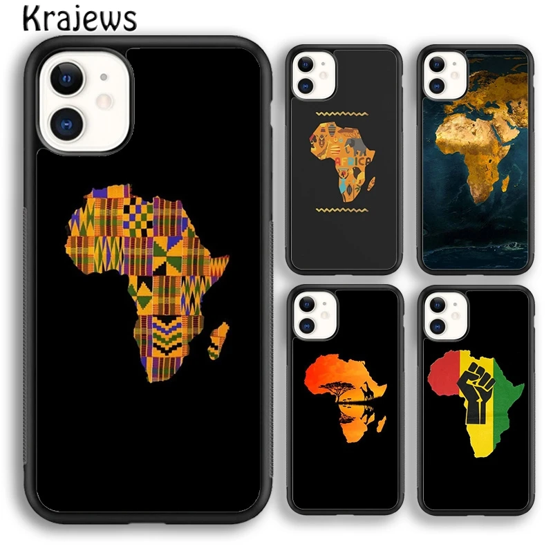 Krajews carte d'afrique géographie coque de téléphone souple pour iPhone 17 Air 16 15 14 plus 11 12 13 pro max coque Fundas