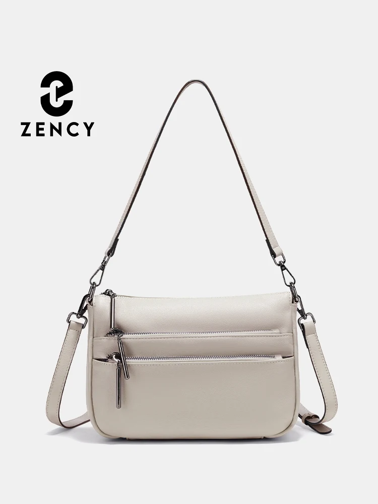 

Zency Women Handbag Genuine Leather Large Capacity Crossbody Designer Casual Shoulder Bag Sac Bolsa Multi-layer Pockets Satchel