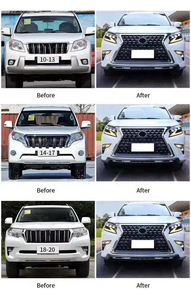 YBJ facelifting prado body kit for toyota land cruiser   2010-2018 upgrade 2014-2020 GX400 GX460  s