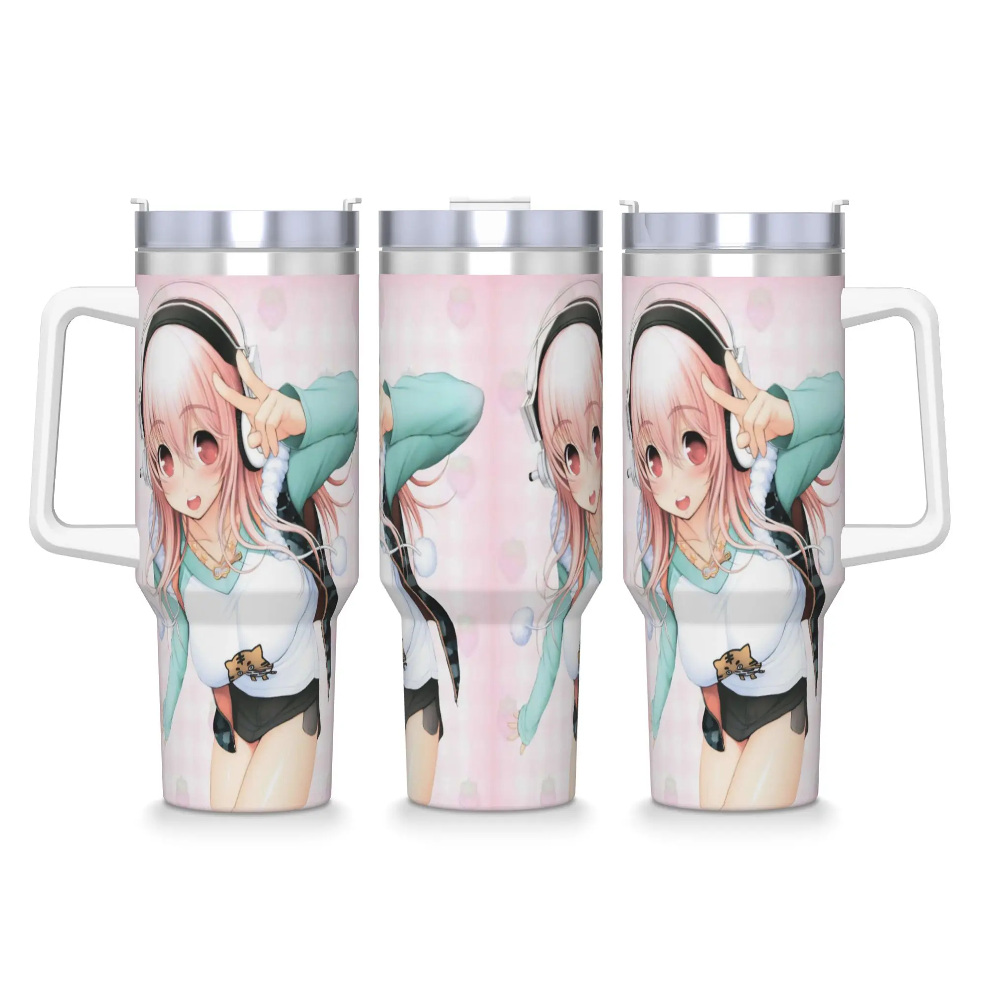 

Stainless Steel Tumbler Japanse Sonico Manga Car Mugs With Straws Driving Heat Preservation Large Capacity Thermal Mug