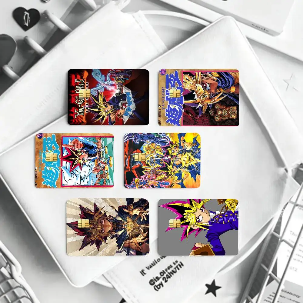Japanese Anime Y-Yu Gi Oh Card Sticker 4Pcs Credit Card Skin Anti Scratch Bank Debit Card Decal