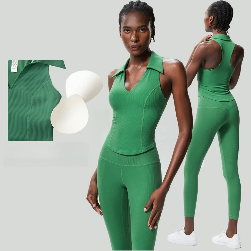 Two Pieces Fitness Yoga Set Female Clothing Tight-fitting Plus Size Sports Running Tennis Wear Activewear Workout Clothes
