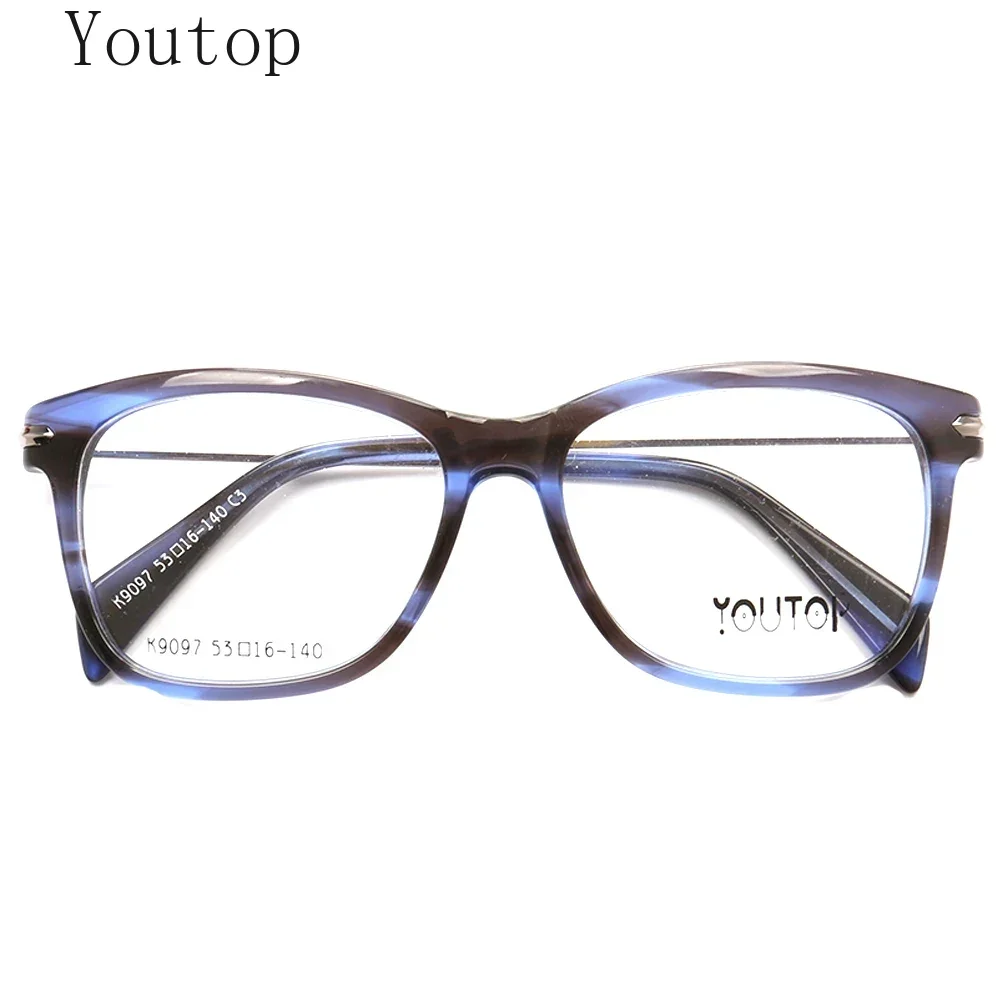 

Women Retro Eyeglass Frame Men square vintage glasses frames acetate metal eyeglasses frame Full Rim light Spectacles Rx eyewear