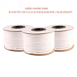 1roll 0.5 0.75 1.0 1.5 2.5~25mm2 PVC White Handwriting Ferrule Printing Machine Number Plum Tube Wire Sleeve Blank Cable Marker