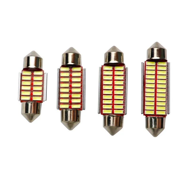 

100PCS LED Canbus Festoon 31mm/36mm/39mm/41mm 4014 Bulb 12V Auto Interior Roof Reading Lamp License Plate Lights Car Dome Bulbs