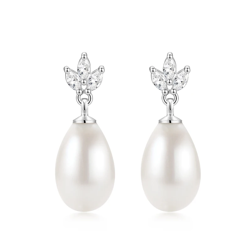 Oxtao Leaf & Pearl-Detail Drop Earrings — product information 12
