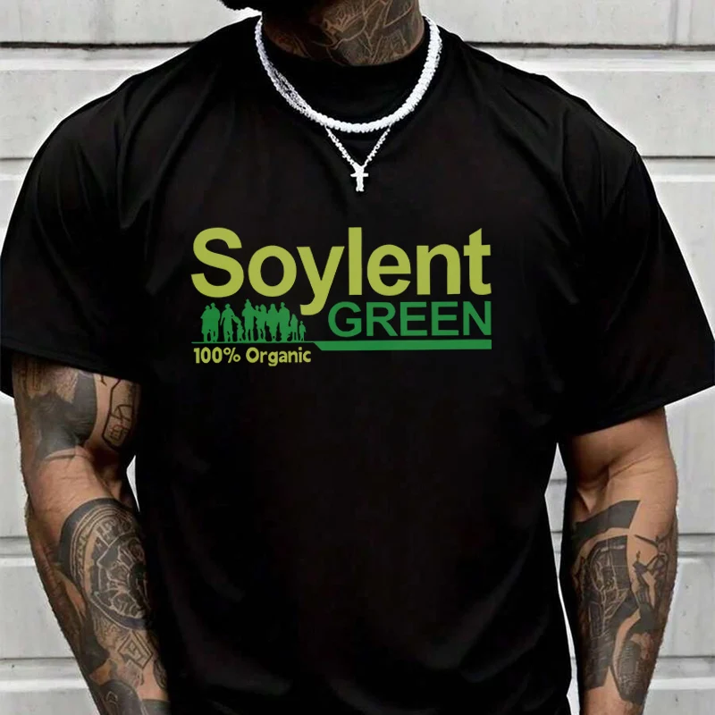 

Soylent Green Print Men's Graphic Black T-Shirt New Men's Casual O-neck Short Sleeve Tees