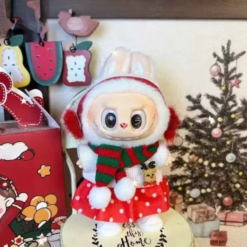 

Аксессуары для Labubu, 17 см, подходит для V1V2V3, комплект Labubu, рождественский комплект с оленями, Labubu, красная одежда, рождественский модный подарок