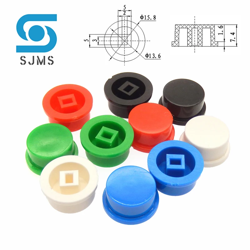 10Pcs A03 Switch Cap 15.8*7.4MM Fit for 5.8*5.8 7*7 8*8* 8.5*8.5mm Micro Tactile Reset Self-locking Push Button Switchs