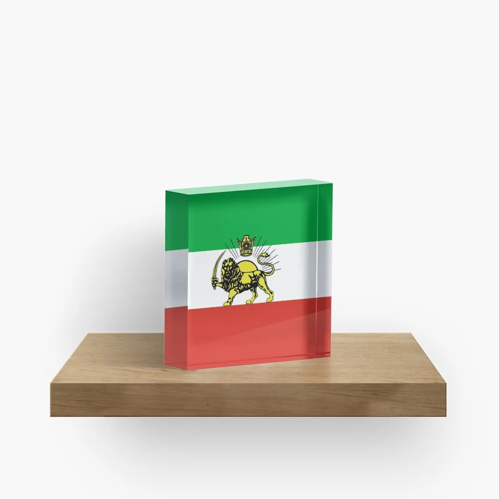 Flag Of Persia Iran Pahlavi  Acrylic Block Art Funny Cute Family Decor Fashionable Stamping Decoration Home Clear Bedroom Pad