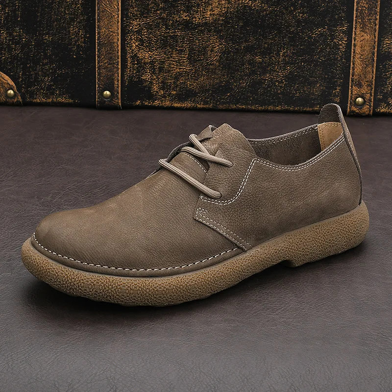 

Мужская кожаная повседневная обувь, дышащие лоферы, мужские кроссовки, новинка 2025 года, мужская удобная кожаная обувь на плоской подошве, кроссовки, мужская обувь