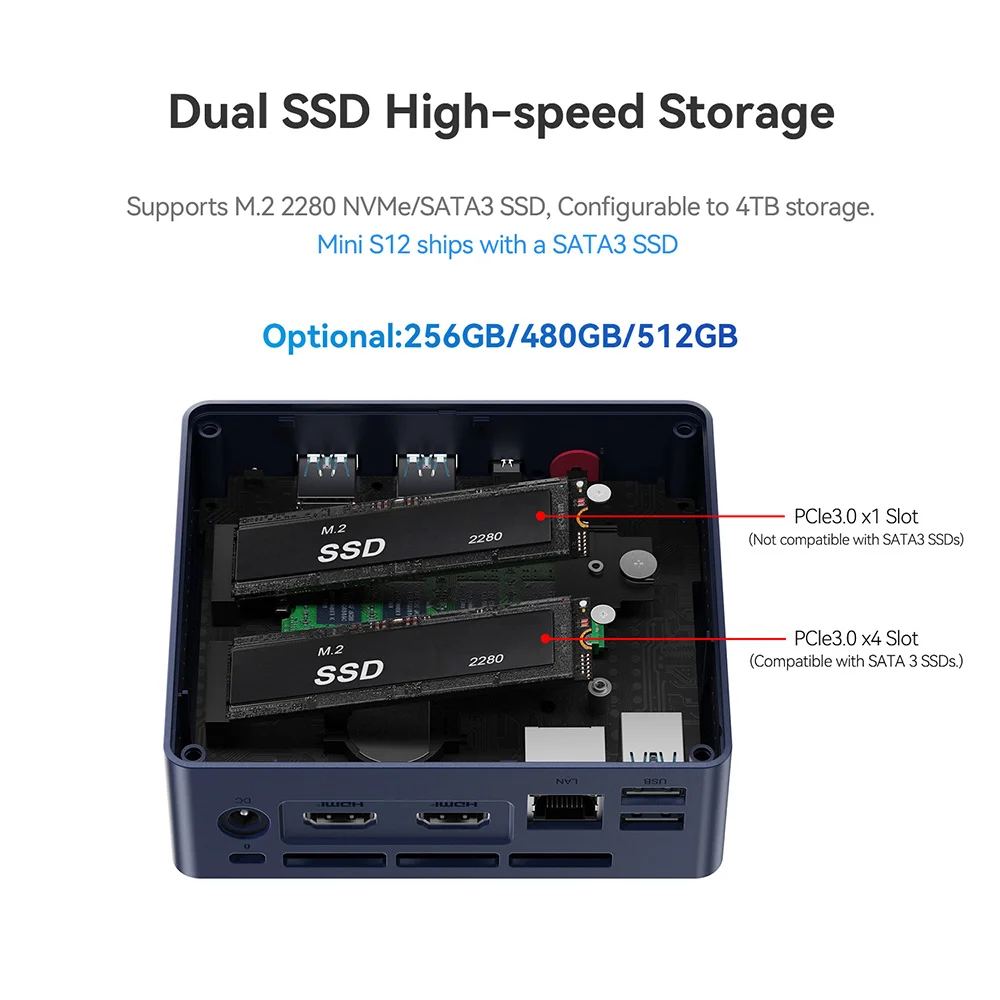 Beelink Mini S12 Pro/ Mini S13 Intel N100/ N150 12G/16G 500G Mini S N5095 8G 128G S12 N5095 8G 256G Mini PC Computer Office