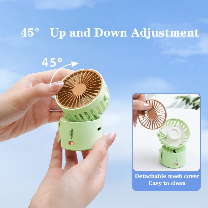 Eary Mini-handventilator met 3-snelheden Wind Krachtige luchtstroom Draagbare persoonlijke ventilator Buiten Kleine luchtkoelventilator Geschikt voor nekbureau